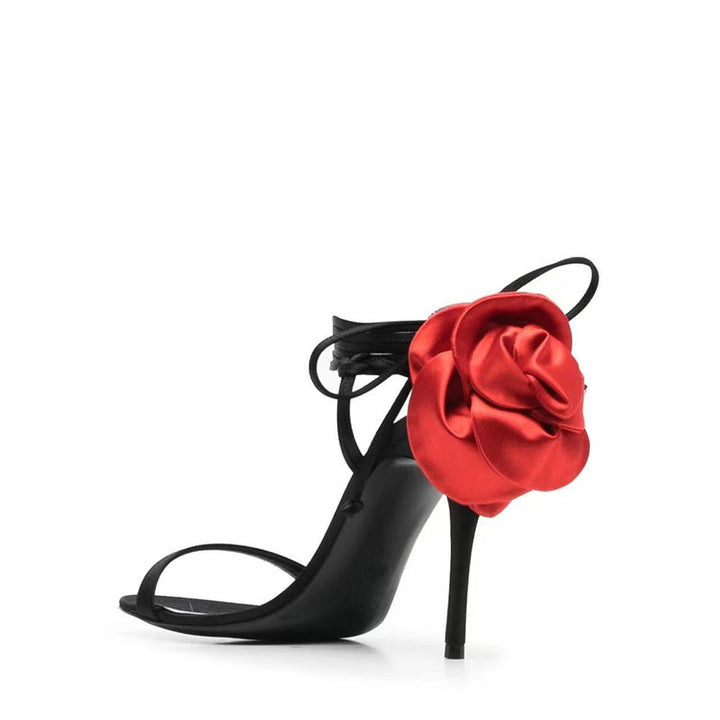 Femme Open-Toe Høje hælede Sandaler med blomsteraccentrem Stilla