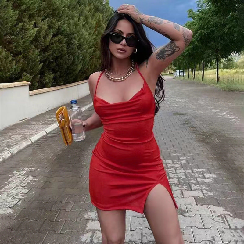 Dame Cowl Neck Bodycon Minikjole Stilla