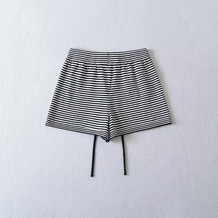 Dame Casual stribede shorts med snor i taljen Stilla