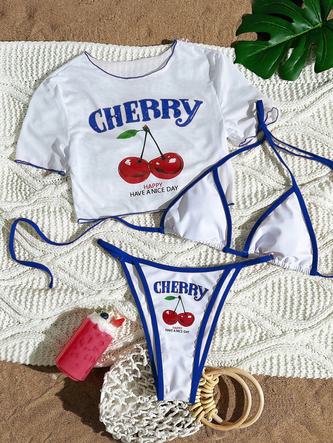 Dame bikini sæt med kreativt grafisk design Skovae