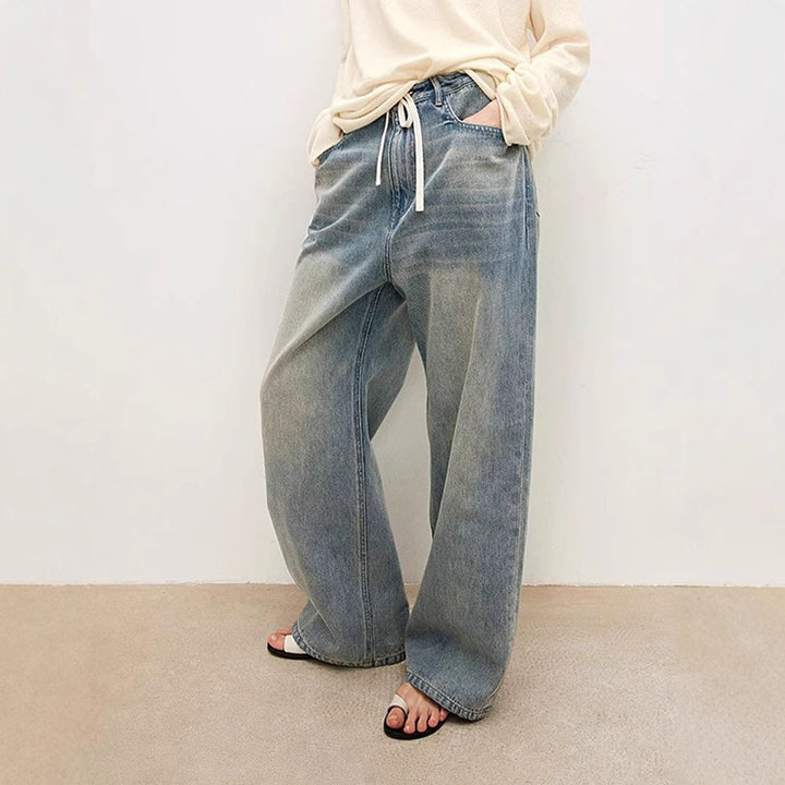 Damernes moderne, brede jeans med høj talje Stilla
