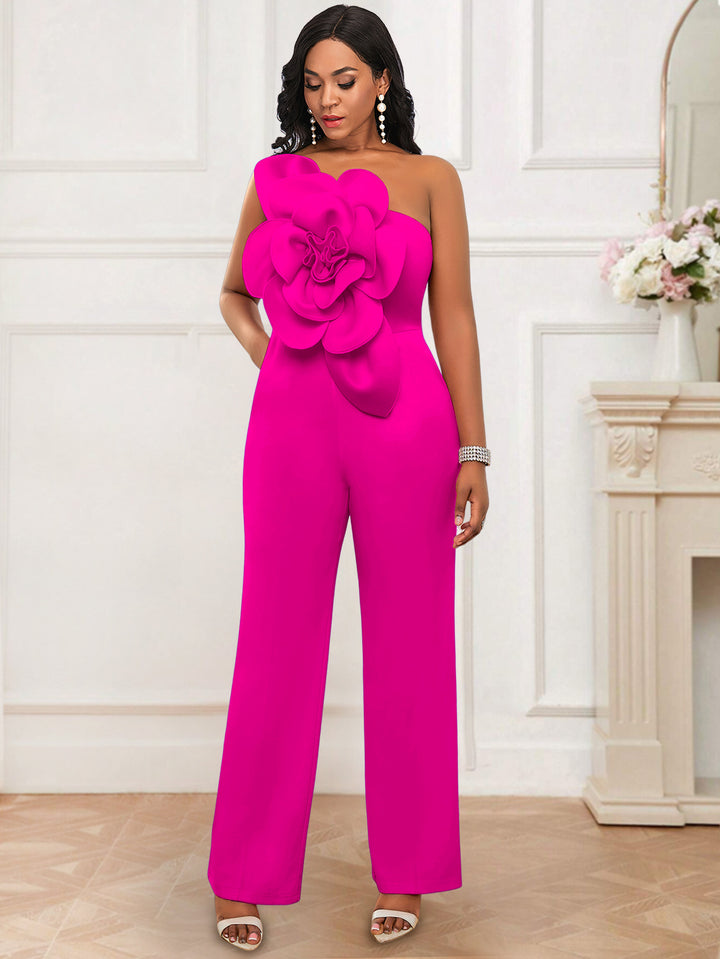Dame Elegant jumpsuit med florale applikationer Skovae
