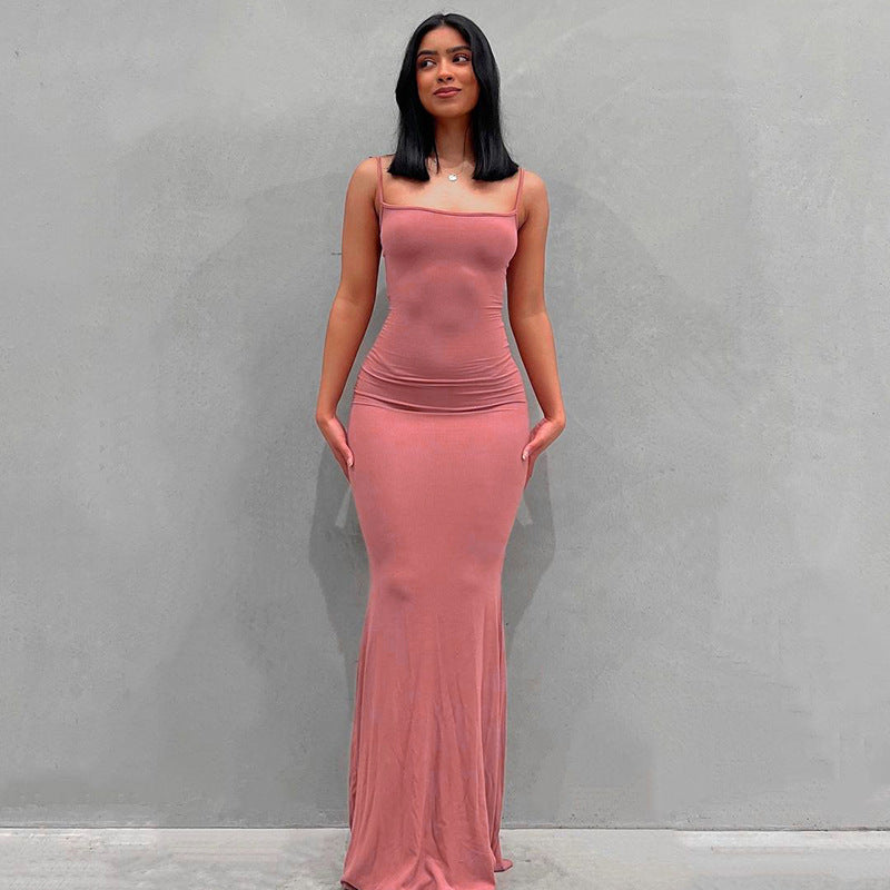 Dame Elegant Slip Maxi Kjole Stilla