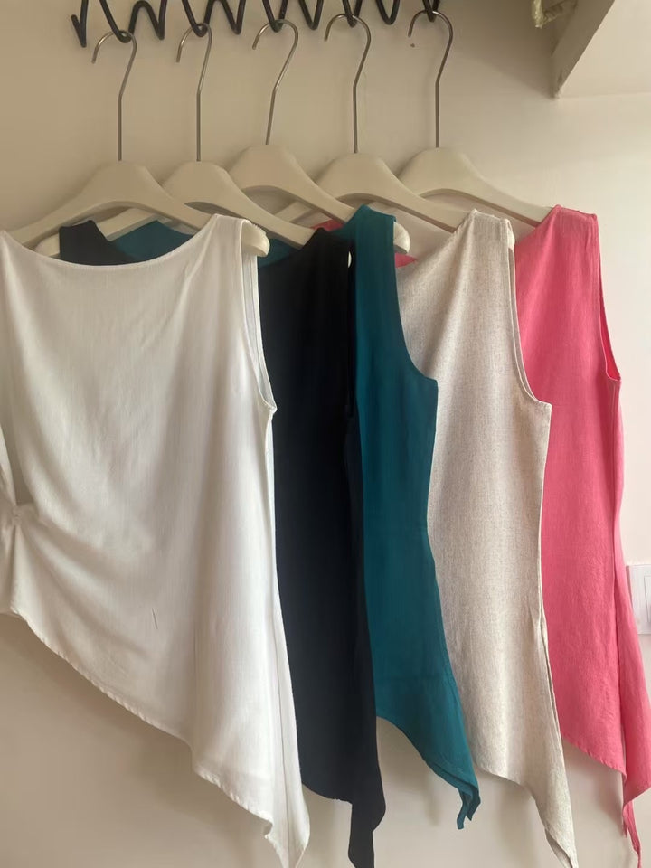 Femme Asymmetrisk Design Top Stilla