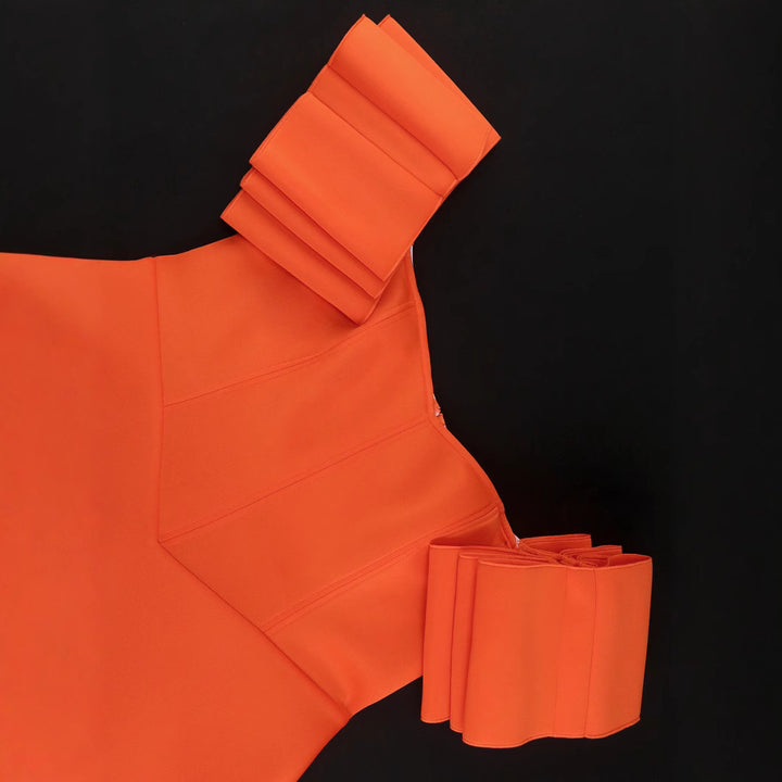 Dame Off-Shoulder Kjole med Flæseærmer og Asymmetrisk Kant Skovae