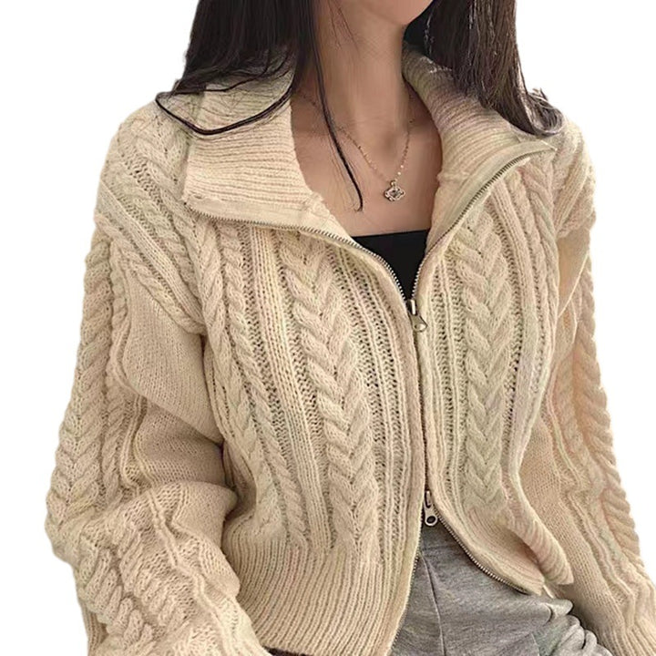 Femme Chunky Lynlås Kabelstrik Cardigan Stilla