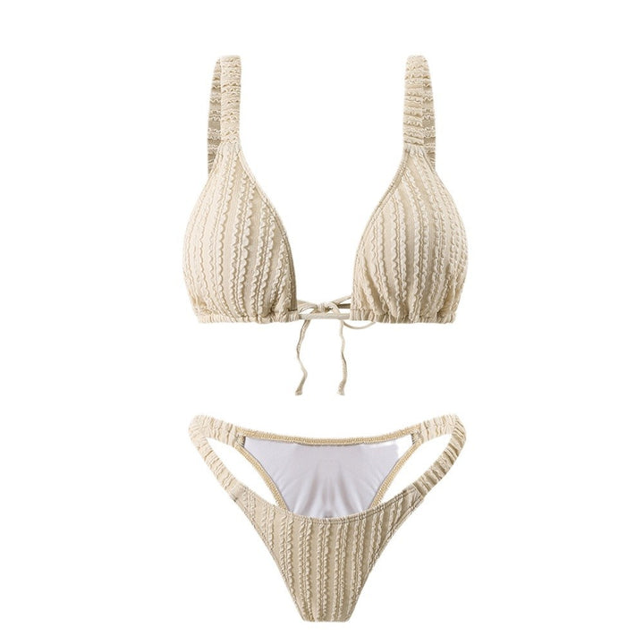 Dame Triangel-Bikini med elegant ruffles design og justerbart bindebælte Stilla