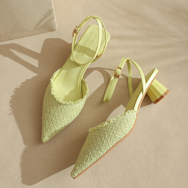 Dame Elegant Slingback Blokhæl Mules Stilla
