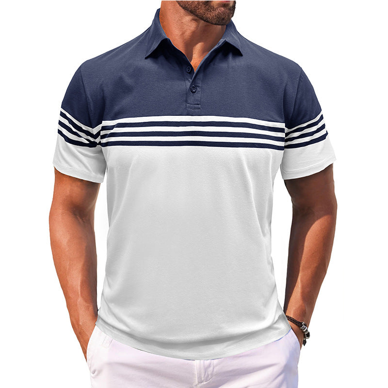 Herrer Poloshirt med moderne stribedetalje Stilla