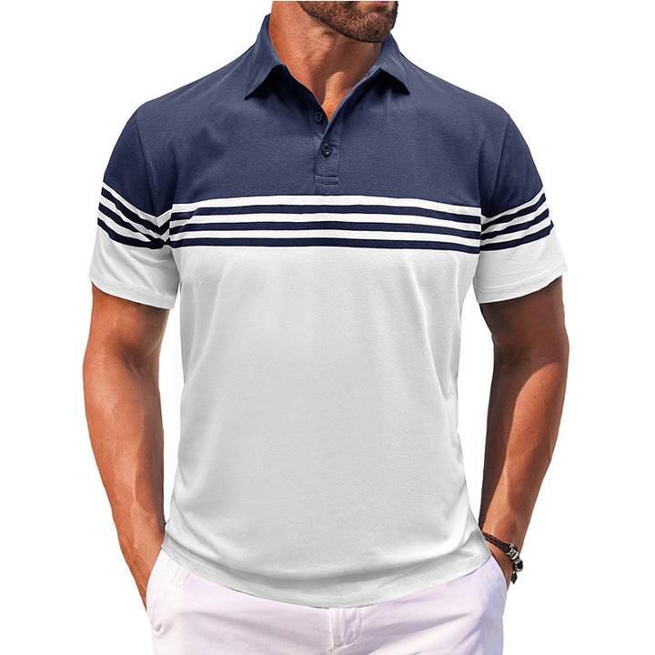 Herrer Poloshirt med moderne stribedetalje Stilla