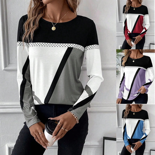 Dame Langærmet skjorte med geometrisk design Stilla