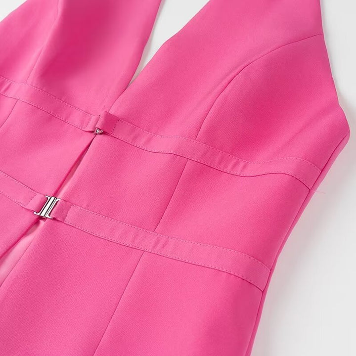Dame Halterneck Top med innovativt spænde og figurskabende design Stilla