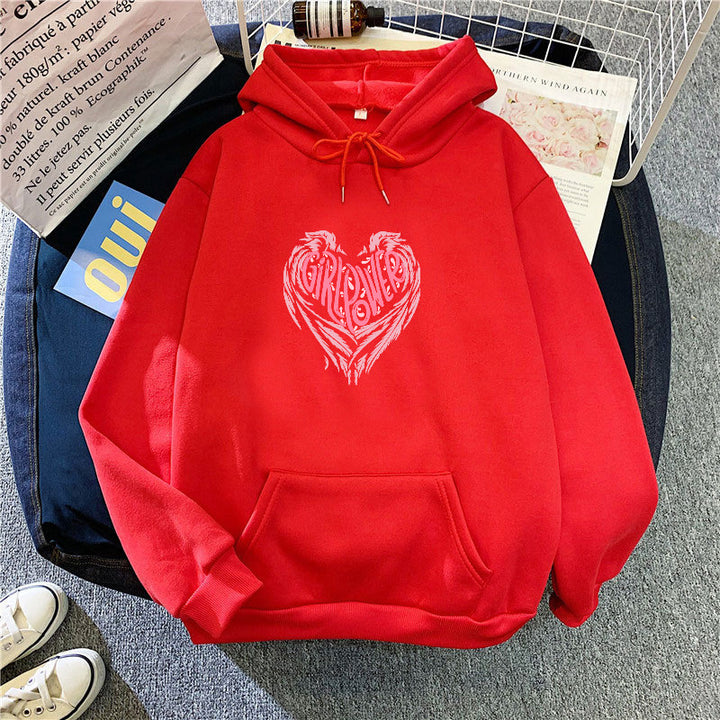 Kvinders hoodie med kreativ hjerte design Skovae