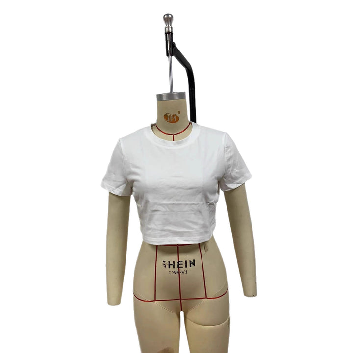 Dame Crop T-shirt med hudvenligt bomuldsstof og moderne snit Skovae
