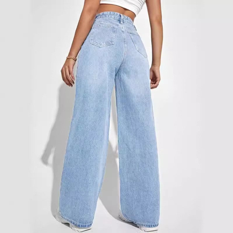 Dame Højskårede Vide Jeans i klassisk stil Stilla
