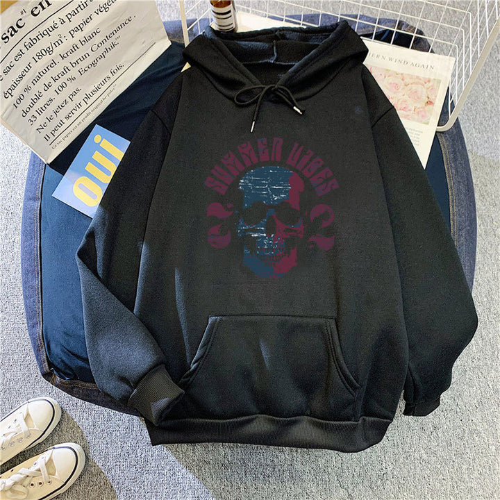 Kvindernes hoodie med kunstnerisk skeletdesign Skovae