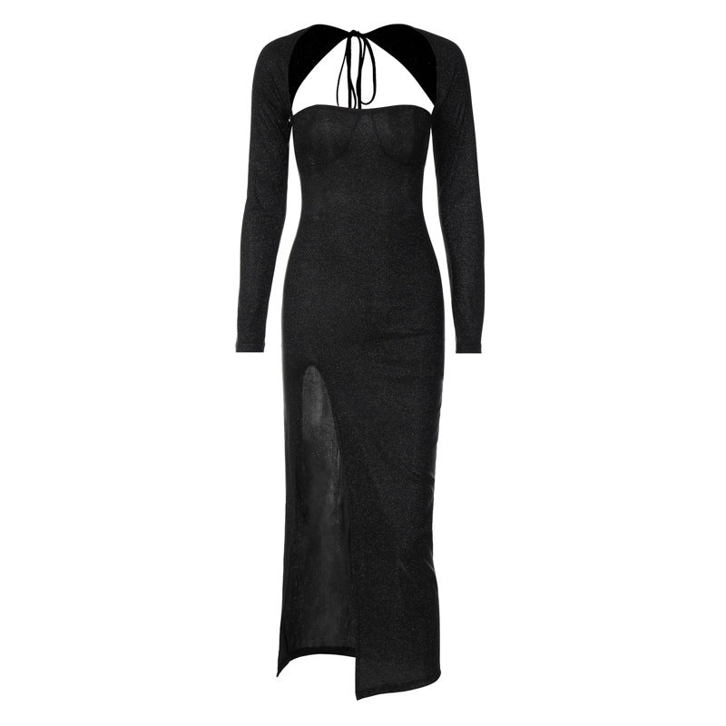 Dame Elegant Maxikjole med transparente indsatser og figursyet snit Stilla