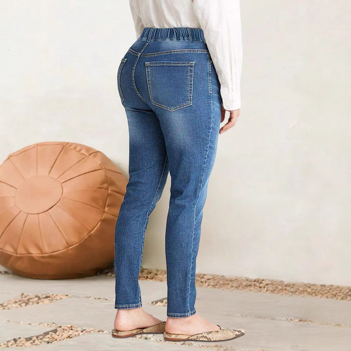 Dame Slim Fit Jeans med elastisk talje og smal ben Stilla