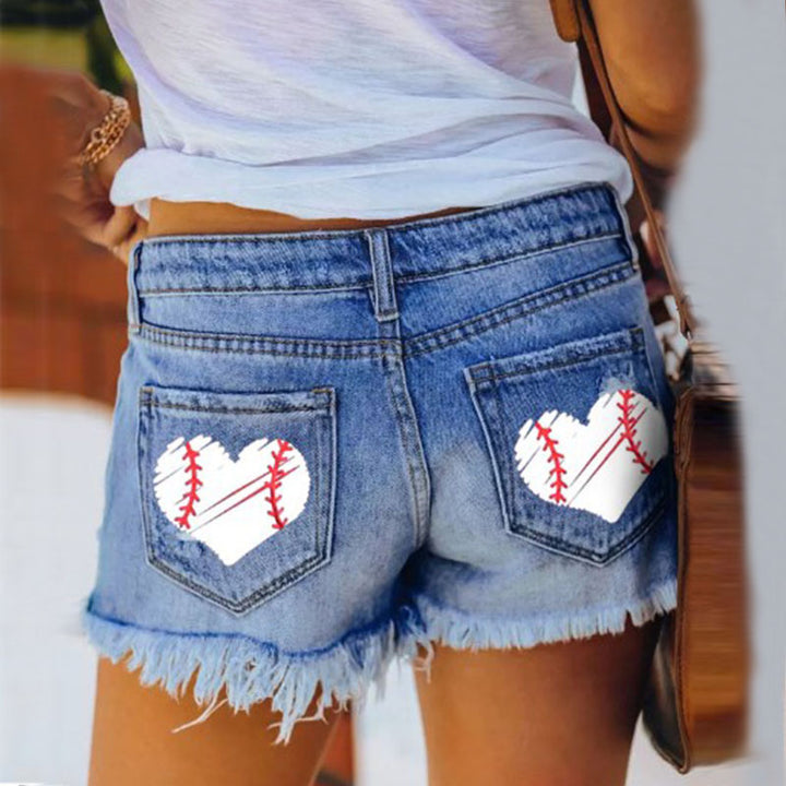Kvindernes denimshorts med frayed kant og afslappet ødelagt look Stilla
