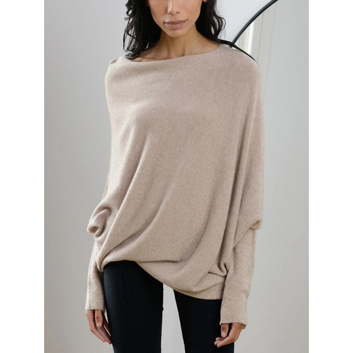 Dame plus size sweater med elegant snit og asymmetrisk detaljer Stilla