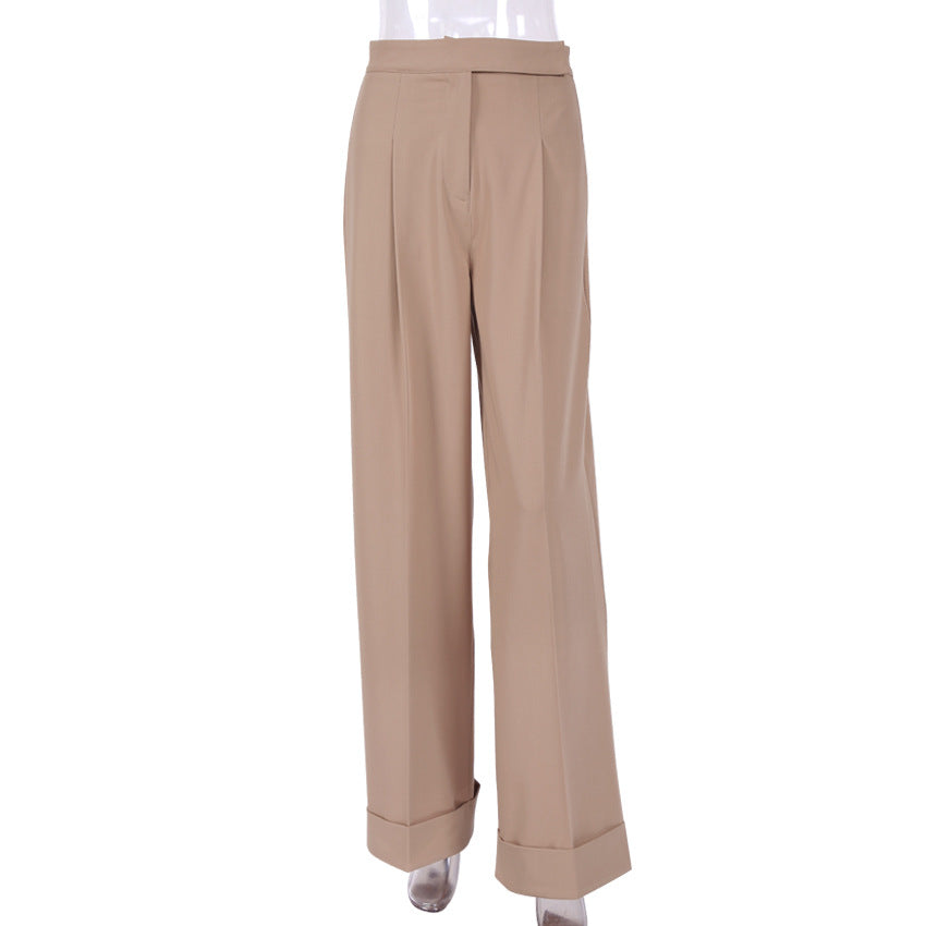 Dame løs High-Waist-joggingbukser med elegant folderlægning Stilla