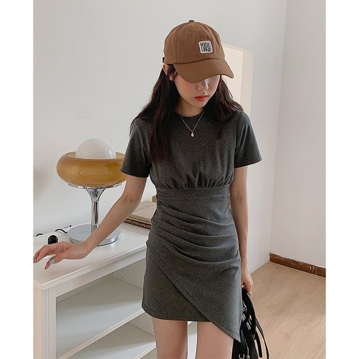 Damer raffineret omslag kjole med voluminøs rynkning og kort silhuet Stilla
