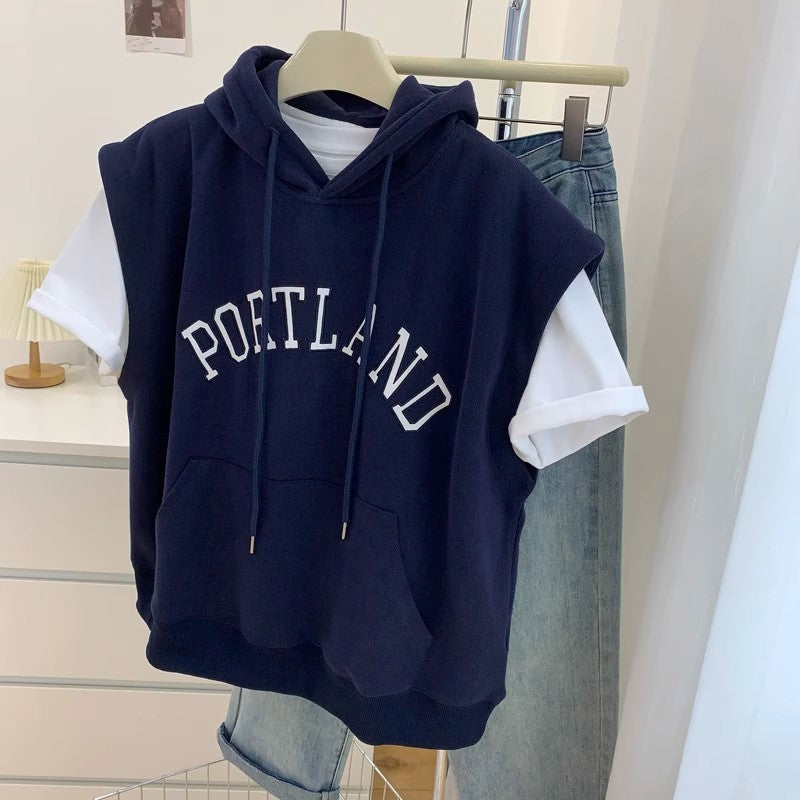 Dame Lækkert Ærmeløst Hoodie med forlommes Stilla