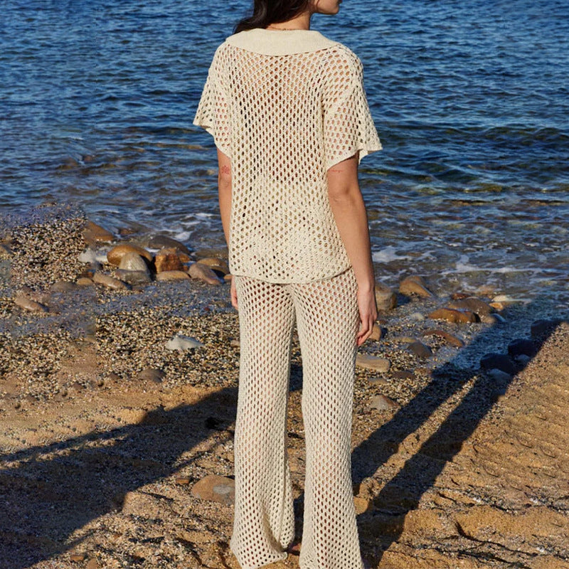 Dame Crochet-Stranddragt med bred pasform og V-udskæring Stilla