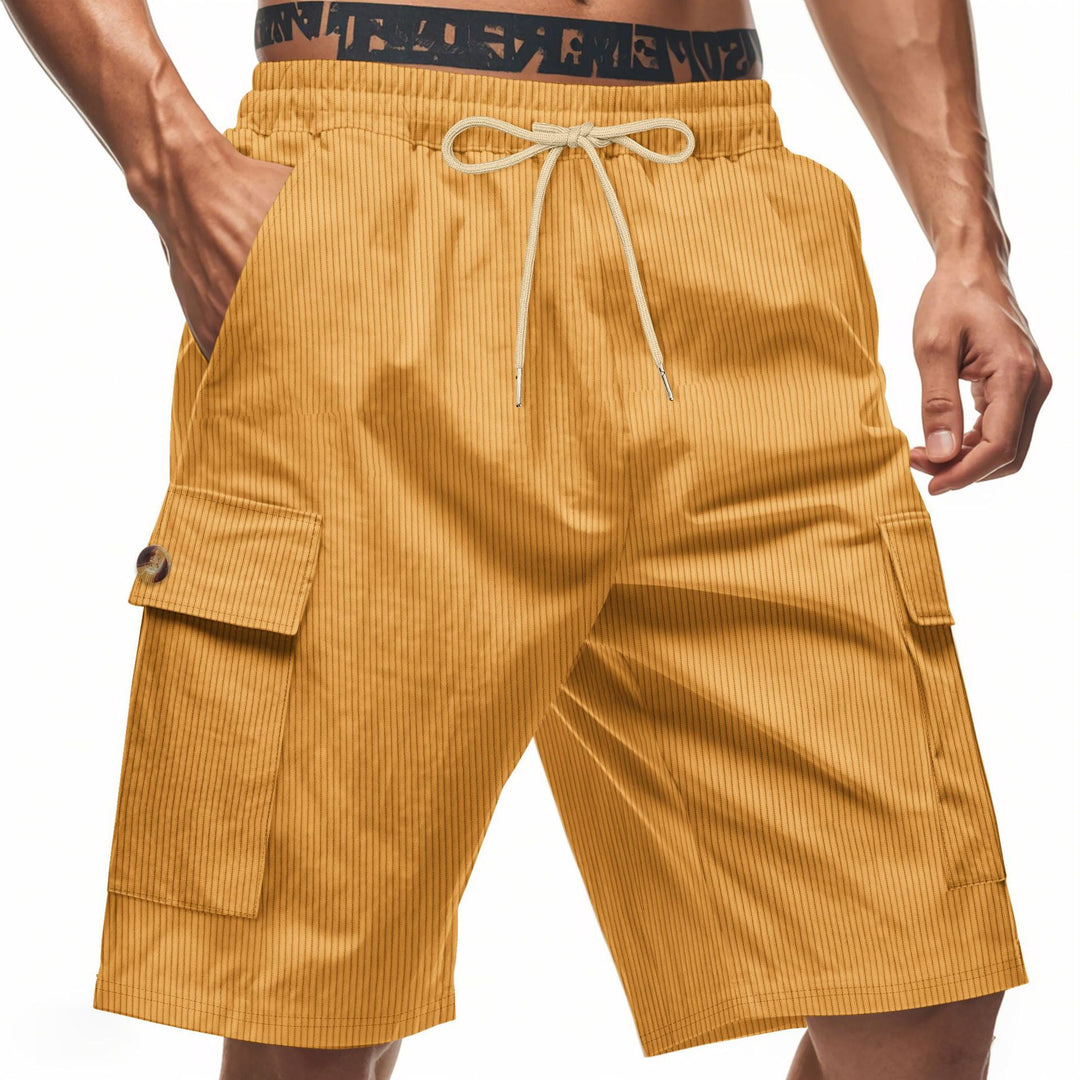 Herrer cargo shorts med klassiske striber og praktiske sidelommer Stilla