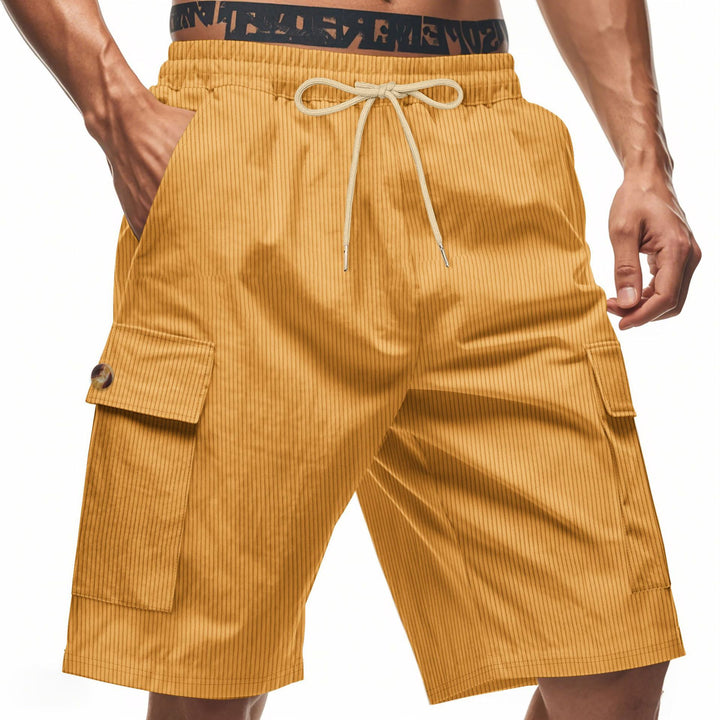 Herrer cargo shorts med klassiske striber og praktiske sidelommer Stilla