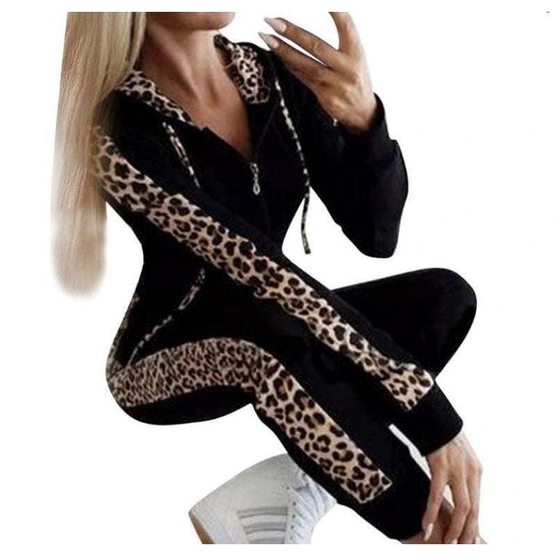 Kvinders træningsdragt i trendy leopardmønster Stilla