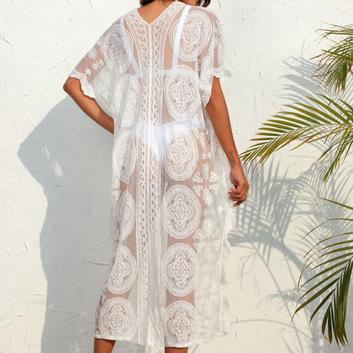 Dame Elegant Broderet Strandovertræk Robe Stilla