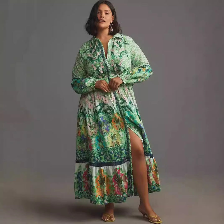 Dame Lang, transparent Kimono med florale motiver og knapdetaljer Stilla