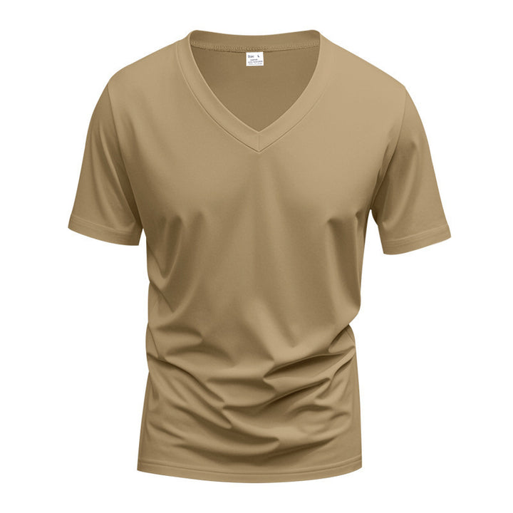 Herrer Sporty Kortærmet T-shirt med V-hals og funktionelt mesh-stof Stilla