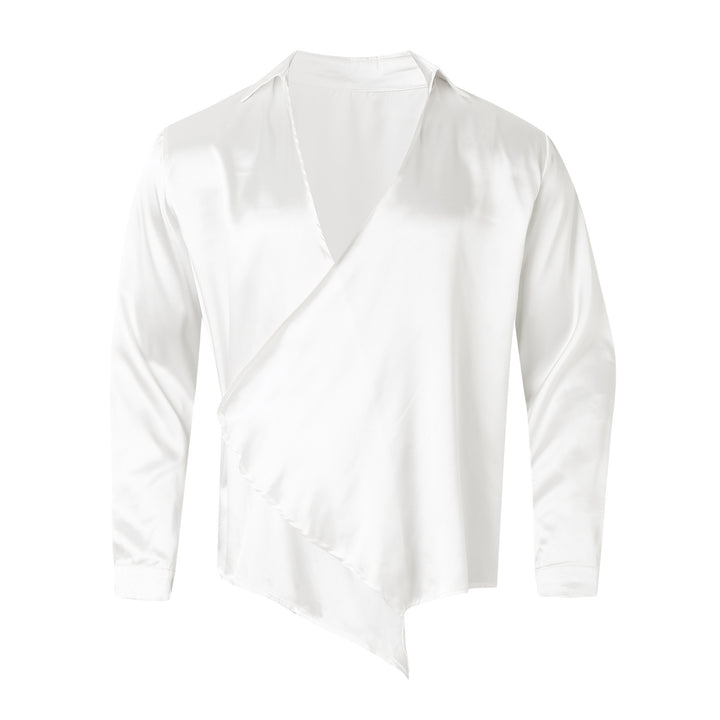 Damer Elegant Satin Indpakningsoberste med asymmetrisk søm Stilla