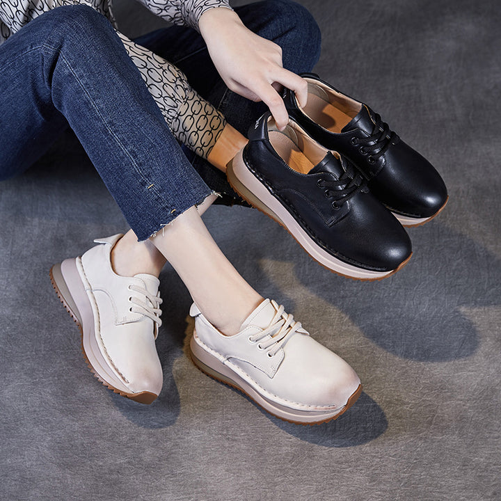 Dame fritids lædersneakers med støttende sål Stilla