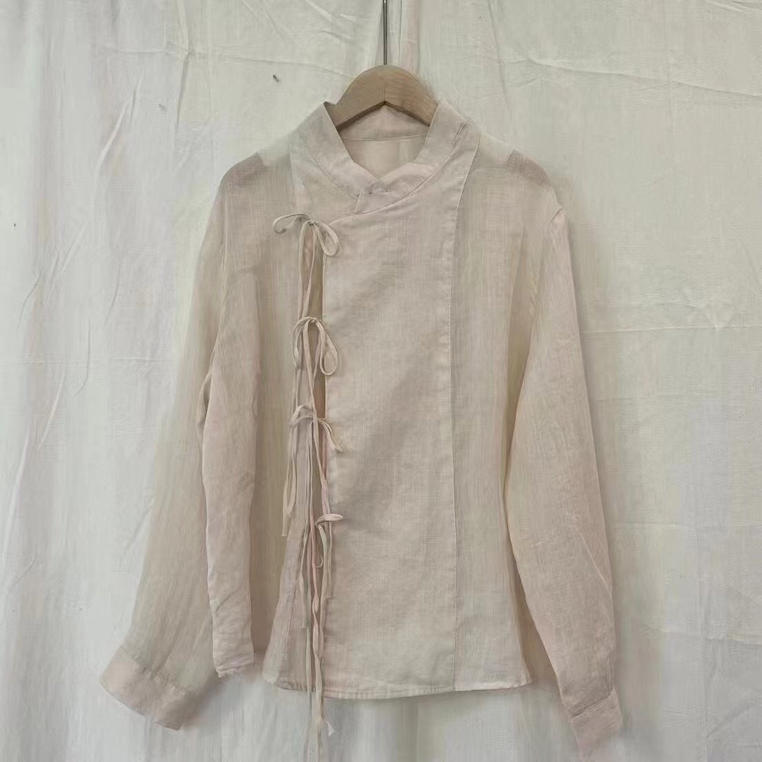 Femme Letvægts Sløjfe-Front Bluse Stilla