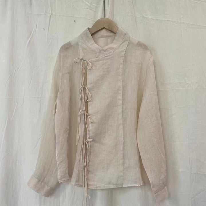 Femme Letvægts Sløjfe-Front Bluse Stilla