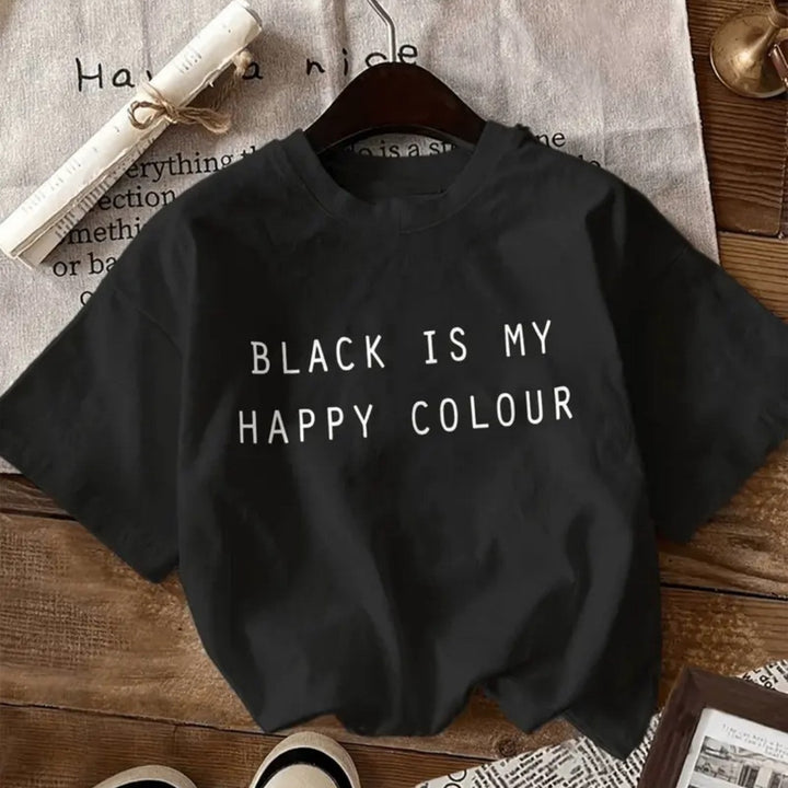 Dame T-shirt med kreativ skrift Stilla