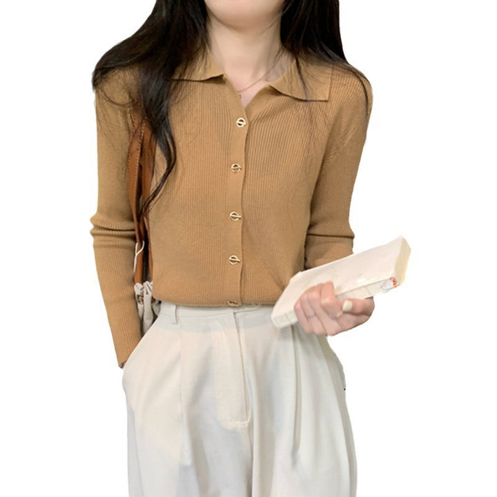 Kvinder Elegant Strikket Sweater med Knap Detaljer og Fin Rib Mønster Stilla