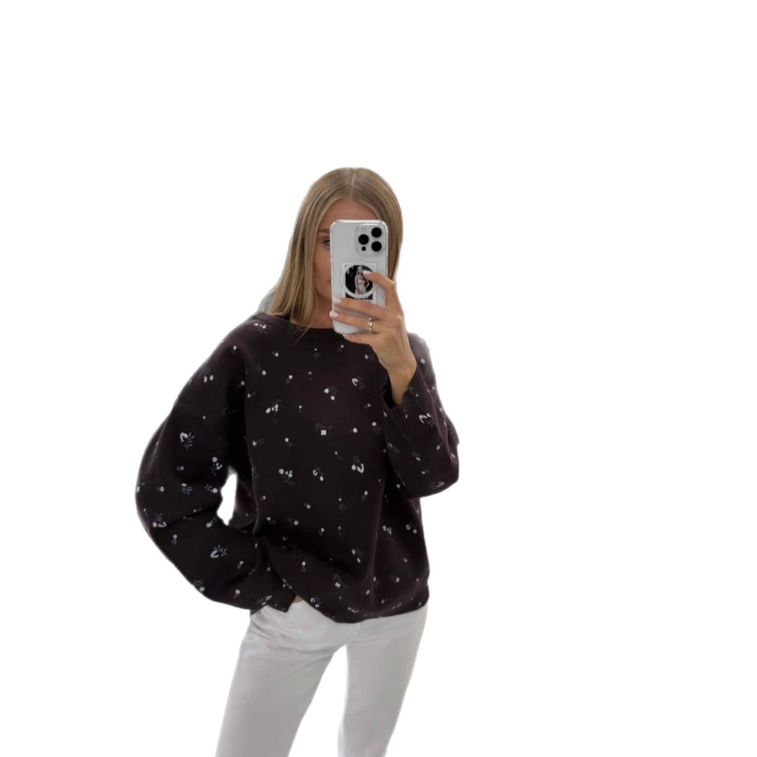 Kvinders afslappede sweater med blomstermønster Stilla