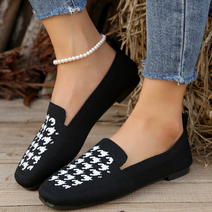 Dame elegante slippers med stilfuldt hørmønster og fleksibel sål Stilla