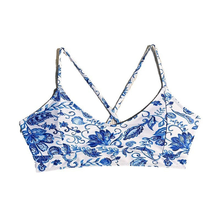 Dame sporty bikini top with playful flower design Skovae