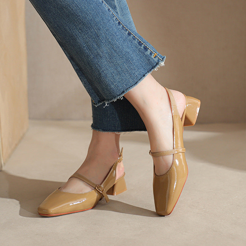 Dame elegante spidse Slingback-høje hæle med dekorativ rem Stilla