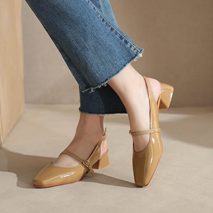 Dame elegante spidse Slingback-høje hæle med dekorativ rem Stilla