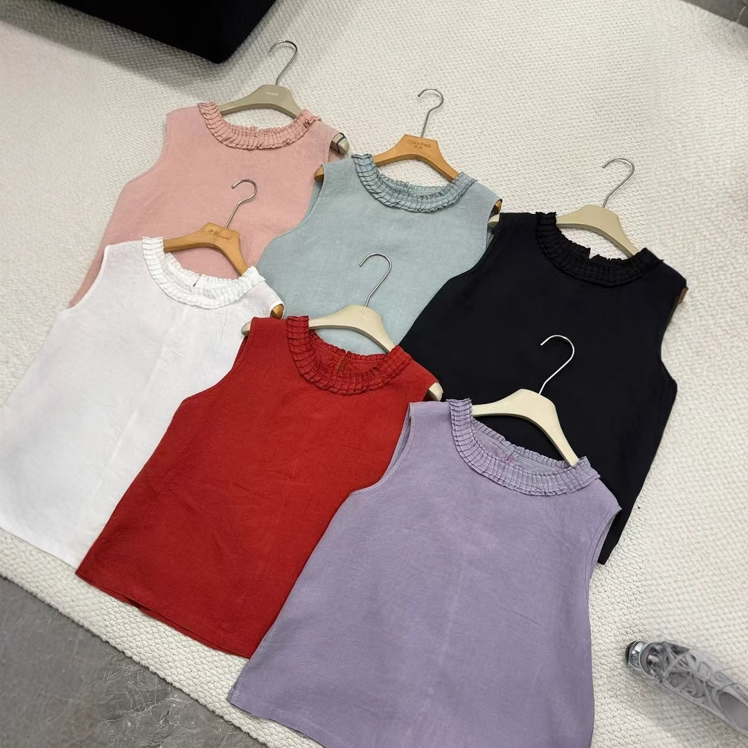 Femme Rynketudskæring Bomulds Tanktop Stilla