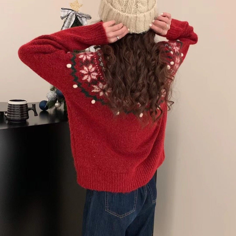 Femme Artistic Fair Isle mønstrede strikpullover Stilla