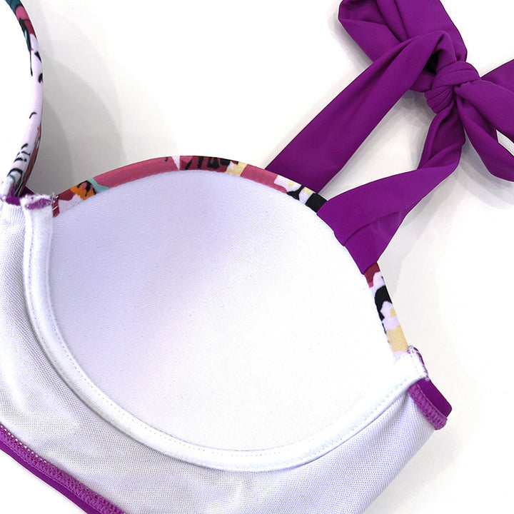 Dame højtaljet bikini med elegant bustier og raffineret snit Skovae