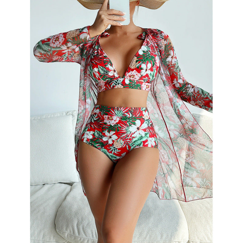 Dame badetøjsæt med gennemsigtig kimono Stilla