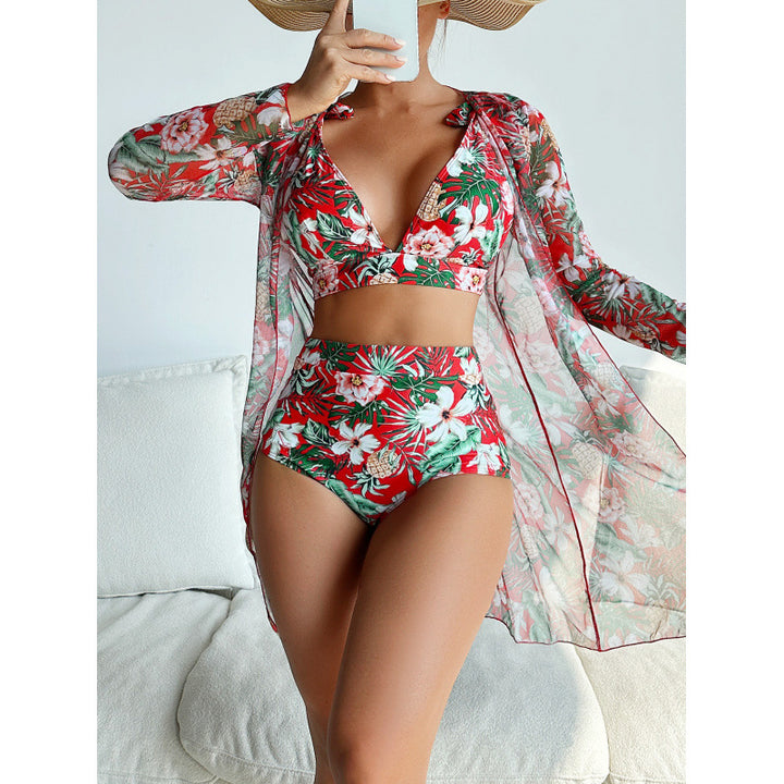 Dame badetøjsæt med gennemsigtig kimono Stilla